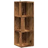 vidaXL Eckregal Altholz-Optik 33x33x100 cm Holzwerkstoff