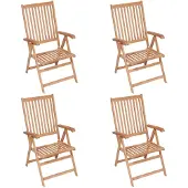 vidaXL Verstellbare Gartenstühle 4 Stk. Massivholz Teak