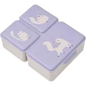 Liewood Driss Gemusterte Brotdose, Cat/Warm Lilac