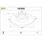 Valeo 2x Bremsscheibe 197655 hinten für TOYOTA AVENSIS Stufenheck (ZRT27 ADT27)