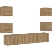 vidaXL TV-Wandschränke 6 Stk. Artisan-Eiche Holzwerkstoff