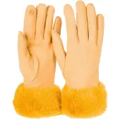 StyleBREAKER Fleecehandschuhe "Unifarbene Touchscreen Handschuhe mit Kunstfell" 2 Stk.