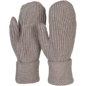 StyleBREAKER Fäustlinge "Strick Fäustlinge mit gemustertem Bund", Damen, grau, Obermaterial: 100% Polyacryl PAN., Modisch, Handschuhe Fäustlinge