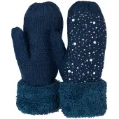 StyleBREAKER Fäustlinge "Strickhandschuhe Fäustlinge mit Strass und Perlen" 2 Stk.