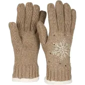 StyleBREAKER Strickhandschuhe "Strickhandschuhe mit Schneeflocke, Strass und Fleece" 1 Stk.