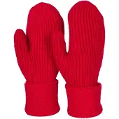 StyleBREAKER Fäustlinge "Strick Fäustlinge mit gemustertem Bund", Damen, rot, Obermaterial: 100% Polyacryl PAN., Modisch, Handschuhe Fäustlinge