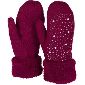 StyleBREAKER Fäustlinge "Strickhandschuhe Fäustlinge mit Strass und Perlen" 2 Stk.