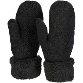 StyleBREAKER Fäustlinge "Strickhandschuhe Fäustlinge mit Rauten Muster und Fleece" 1 Stk.