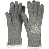 StyleBREAKER Strickhandschuhe "Strickhandschuhe mit Schneeflocke, Strass und Fleece" 1 Stk.