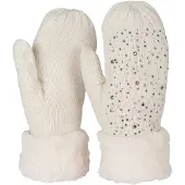StyleBREAKER Fäustlinge "Strickhandschuhe Fäustlinge mit Strass und Perlen" 2 Stk.