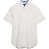 Superdry für Herren. M4011101A Preppy Oxford Hemd weiß (M), Lässig, Baumwolle, Klassisch, Kurzarm
