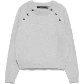 Vero Moda Vmhappy Ls O-Neck Button Pullover Boo