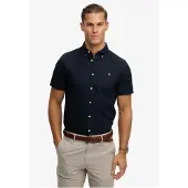 Superdry für Herren. M4011101A Preppy Oxford Hemd navy (L), Lässig, Baumwolle, Klassisch, Kurzarm, Marine
