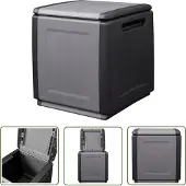 The Living Store Garten-Aufbewahrungsbox 54x53x57 cm 130 L Dunkelgrau Schwarz