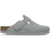 Birkenstock Clogs Zuecos Boston Suede Leather Ancho Estrecho azul marrón für Damen