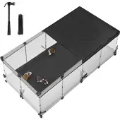 Songmics Kleintiergehege aus Kunststoffplatten 144 x 74 x 47 cm wolkenweiß LPC015W01
