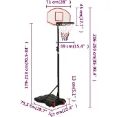 vidaXL Basketballständer Weiß 216-250 cm Polyethylen
