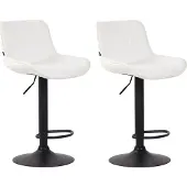 CLP 2er Set Barhocker Lentini Kunstleder schwarz weiß
