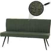 Mendler Sitzbank MCW-K16, Esszimmerbank Bank Polsterbank, Rückenlehne Stoff/Textil Bouclé Metall 160cm grün