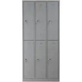 Proregal Garderobenspind Camel | 6-Fächer| HxBxT 195x90x50 cm | Zylinderschloss | Grau