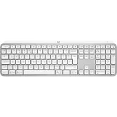 Logitech Master MX Keys S for Mac, Kabellos, RF Wireless + Bluetooth, Scherenschalter, QWERTY, LED, Aluminium, Weiß