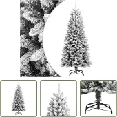 The Living Store Künstlicher Weihnachtsbaum Beschneit 150 cm PVC&PE