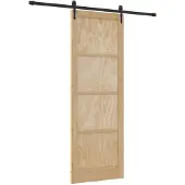 vidaXL Schiebetür ORKDAL Natürlich und Schwarz 83 x 232 cm