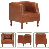 The Living Store Sessel Braun Echtleder