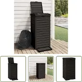 The Living Store Outdoor-Mülltonne Schwarz 41x41x86 cm Polypropylen