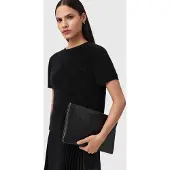 AllSaints Bettina Eel Clutch Black Größe: OS | Clutches Outlet | Damen | Schwarz