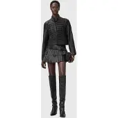 AllSaints Nara Pleat Skirt Black Größe: 10 | Miniröcke Outlet | Damen | Schwarz