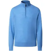 Hackett London für Herren. HM7000205 Ess Merino Hzip-Pullover mit Reißverschluss, blau (L), Lässig, Wolle, Klassisch