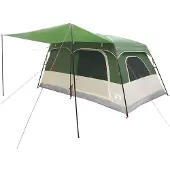 vidaXL Familienzelt Grün 420 x 305 x 200 cm Polyester und Stahl