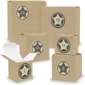 Itenga Adventskalender zum Füllen 24x Quader Würfel gemischt BRAUN + Sticker (V02 Z21)