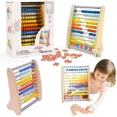 Classic World Holz Abakus Lernspielzeug mit Zählkarten für Kinder