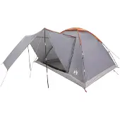 vidaXL Campingzelt 6 Personen Grau und Orange Polyester und Stahl