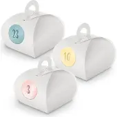 Itenga Adventskalender zum Füllen 24x Box mit Griff WEISS + Sticker V10 Z17