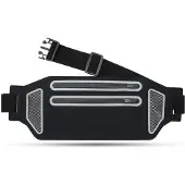 INF Ultradünne Outdoor-Sport-Gürteltasche mit Doppelreißverschluss Black