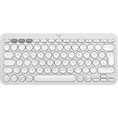 Logitech Pebble Keys 2 K380s, Mini, Kabellos, Bluetooth, Scherenschalter, QWERTZ, Weiß