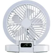 Lifetime Air Tischventilator, wiederaufladbar – Mini-USB-Ventilator, 1200 mAh – 5 Geschwindigkeitsstufen und LED-Anzeige – 21 x 20,5 x 23 cm – Weiß