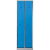 Proregal Garderobenspind Camel | 2-Fächer| HxBxT 180x60x50 cm | Zylinderschloss | Grau-Hellblau