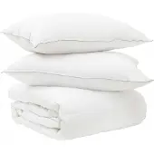 vidaXL Bettwäsche-Set mit Kissen Weiß 140 x 220 cm Polyester, Bambus