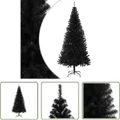 The Living Store Künstlicher Weihnachtsbaum mit Ständer Schwarz 180 cm PVC
