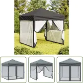 The Living Store Partyzelt Faltbar mit Seitenwänden Anthrazit 2x2 m