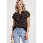 Street One Shirtbluse mit geschlitztem Rundhalsausschnitt
