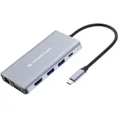 Conceptronic DONN20G 10-in-1 USB 3.2 Gen 1 Dockingstation, HDMI, VGA, USB-A 5Gbps, USB-C 5Gbps, SD, TF/MicroSD, Audio, GbE LAN, 100W USB PD