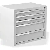 Proregal Schubladenschrank Kobra mit 5 Schubladen | HxBxT 60x70x43,5cm | Lichtgrau