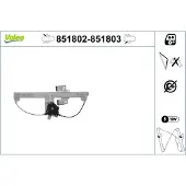 Valeo 851803 Elektrischer Fensterheber Hinten Rechts für VW GOLF III (1H1) GOLF III Variant (1H5) Vento (1H2)