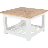 CLP Couchtisch Bastrop 60 x 60 cm quadratisch rustikal Sofatisch in Landhausstil | Farbe natur