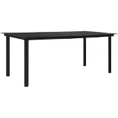 vidaXL Möbel Garten-Esstisch Schwarz 190x90x74 cm Stahl und Glas - Gartentische 312163
